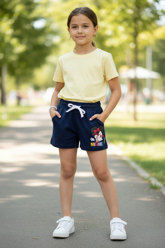 Tomato girls character patch shorts in Navy