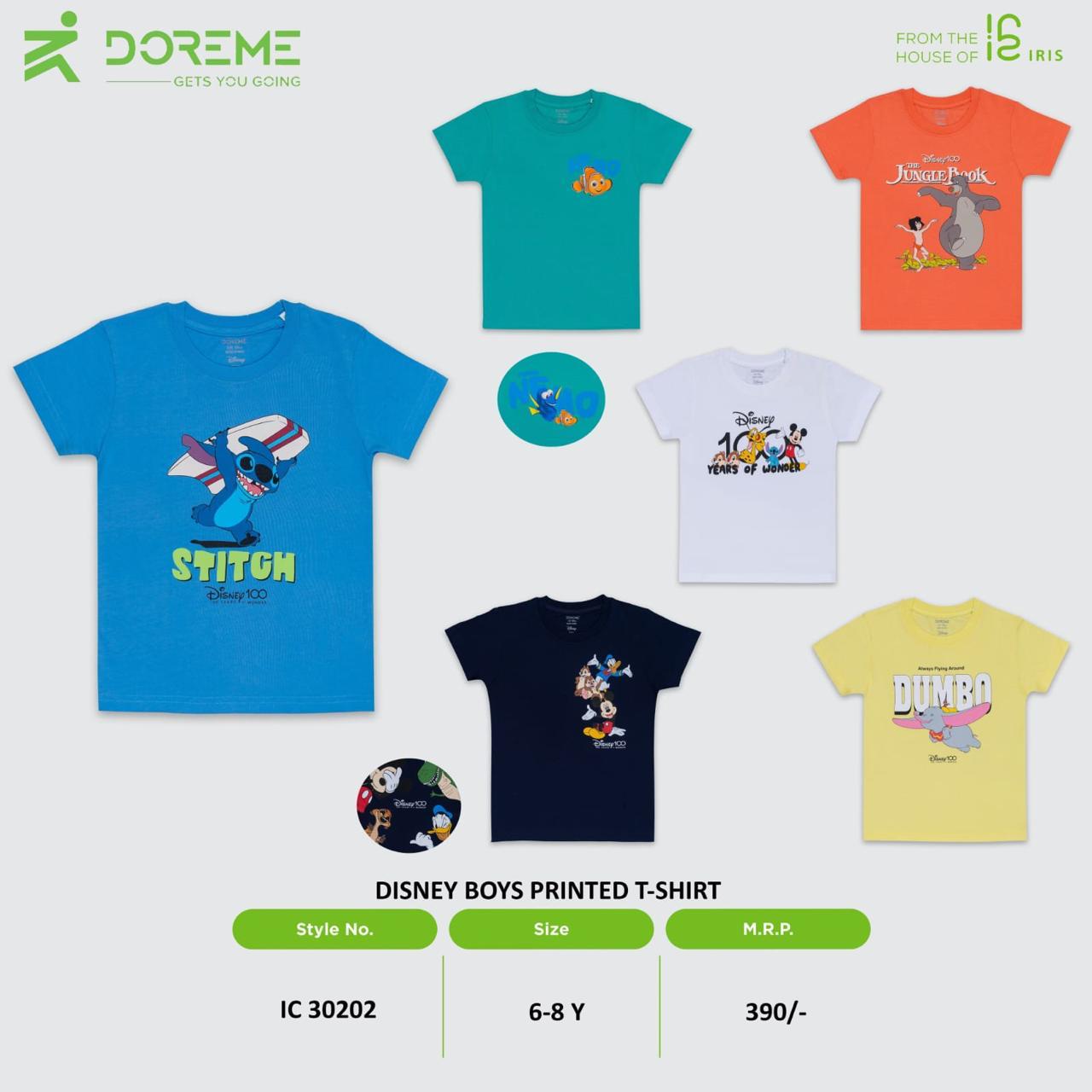 Doreme design 30202 Disney boys printed T-shirt brand catalogue sheet