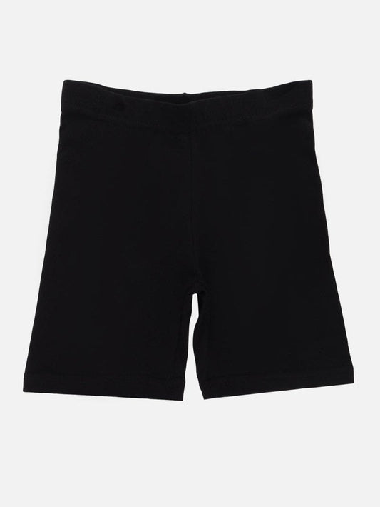 Bodycare girls cotton spandex cycling shorts in Black