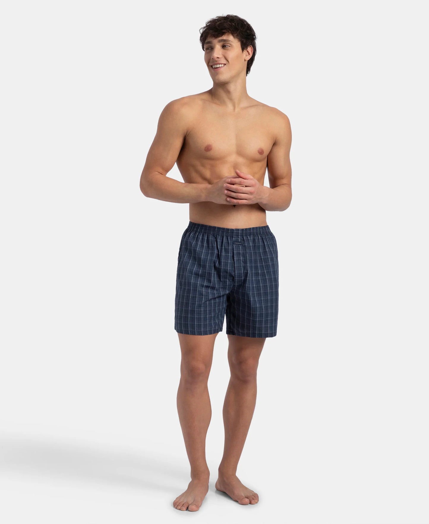 Jockey J1222 checked boxer shorts - vintage indigo check