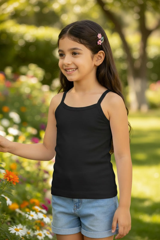 Bodycare Girls Cotton Dori Neck Sleeveless Vest