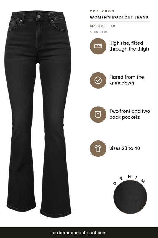Miss Bebo bootcut jeans features