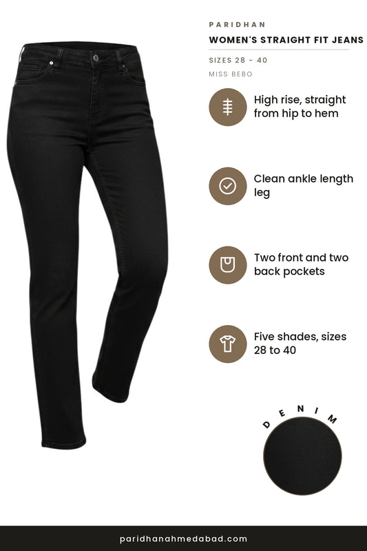 Miss Bebo straight fit jeans features