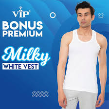 Vip Milky premium white vest - pack of 2