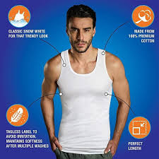 Vip Milky premium white vest - pack of 2