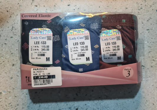 Ladycare Girls' Printed Cotton Panties – Pack of 3