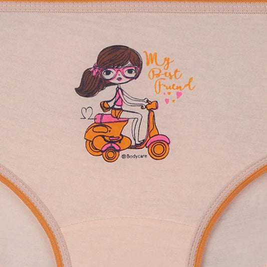 Bodycare Girls' Printed Cotton Panties- pack of 3