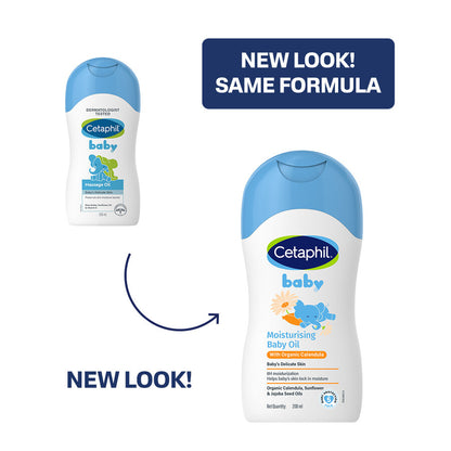 Cetaphil Baby moisturising oil new look packaging with the same formula