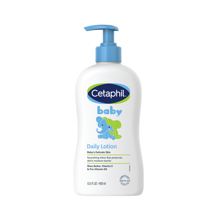 Cetaphil Baby daily lotion with shea butter, pump bottle front view