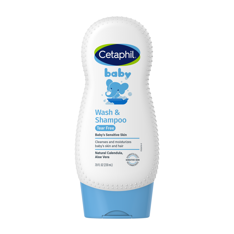 Cetaphil Baby moisturising bath and wash 230 ml bottle, front view