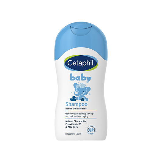 Cetaphil Baby tear-free shampoo 200 ml bottle for sensitive scalp, front view