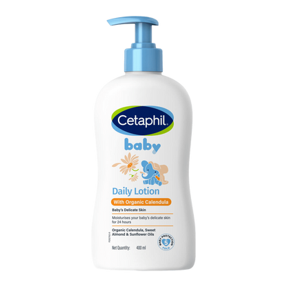 Cetaphil Baby daily lotion with organic calendula, 400 ml pump bottle front