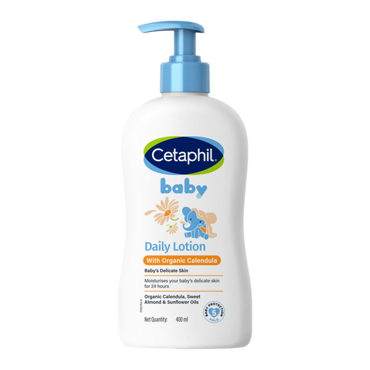 Cetaphil Baby daily lotion with organic calendula, 400 ml pump bottle front