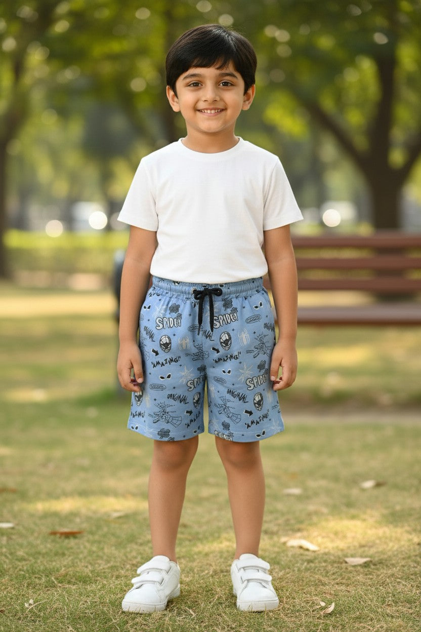 Tomato boys all-over doodle print shorts in A.F.Blue
