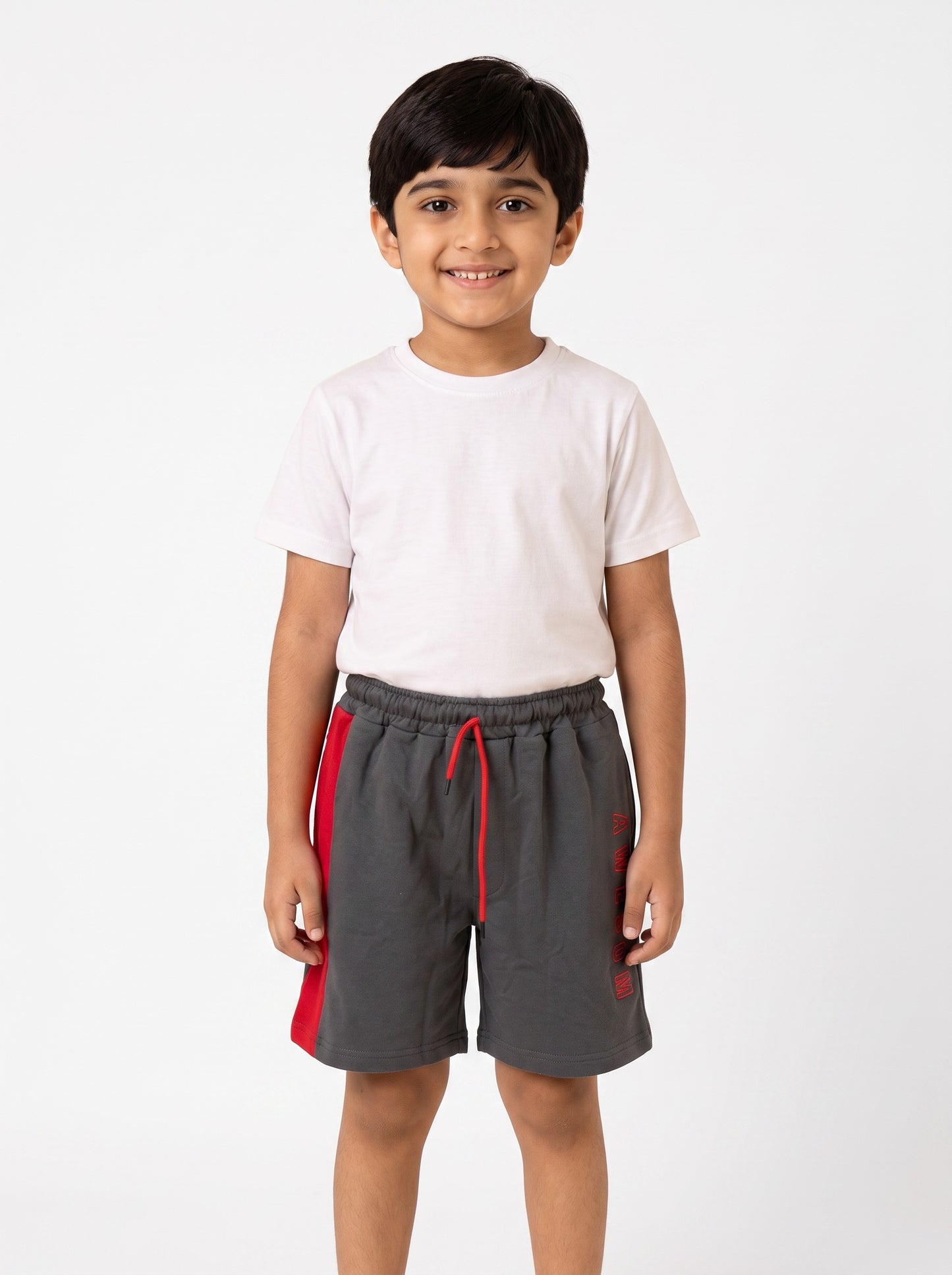 Tomato boys contrast side panel shorts in D.Grey