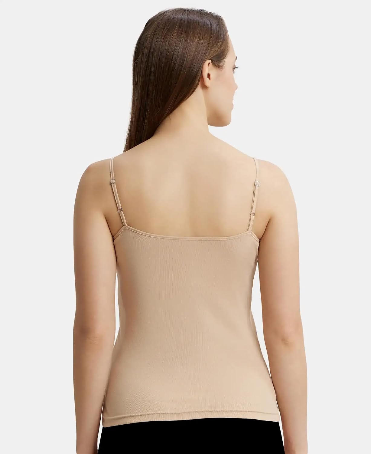 Back view of a Jockey women's skin coloured cotton rib camisole