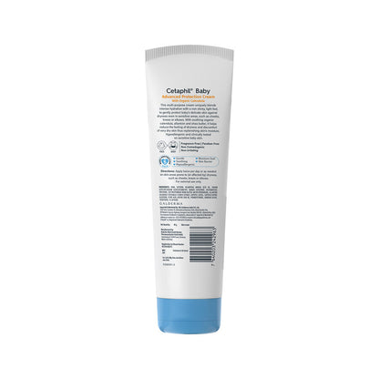 Back of the Cetaphil Baby advanced protection cream tube with usage details