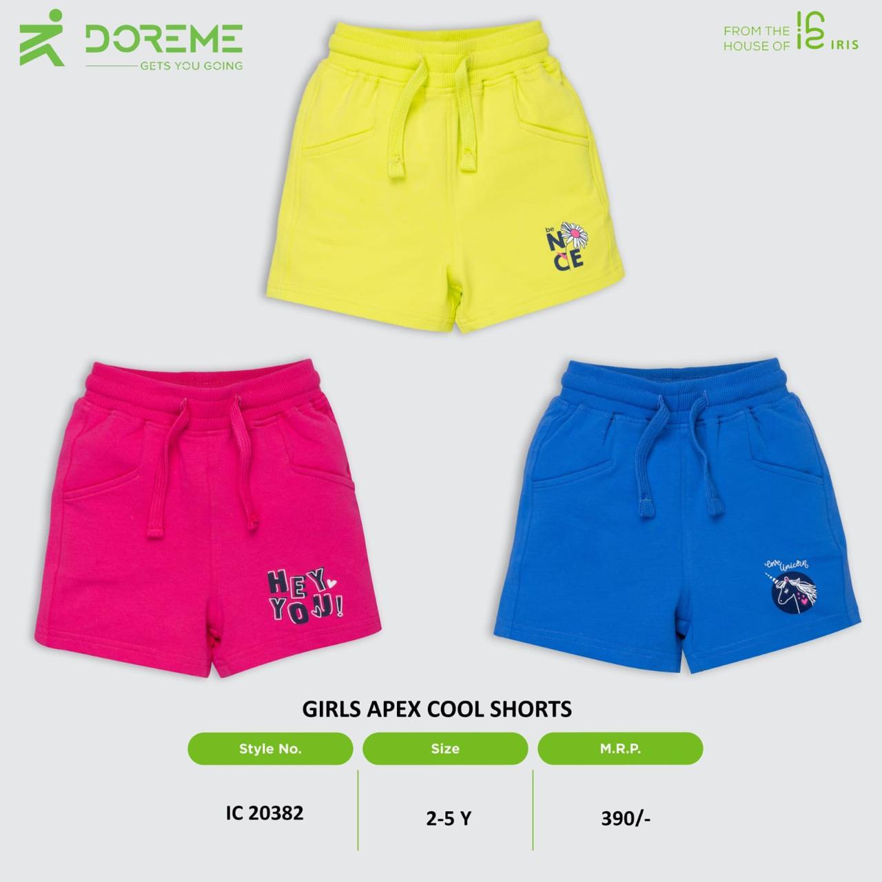 Doreme Girls Apex Cool Shorts with Drawstring