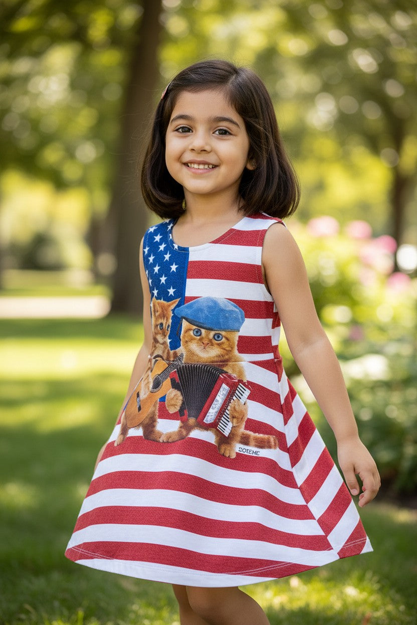 Doreme Infant Girls A-Line Printed Sleeveless Dress Music - 20504