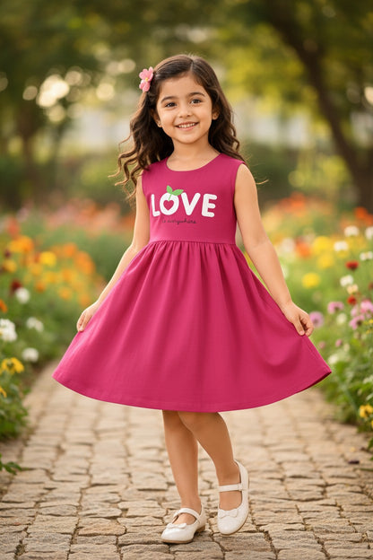 Doreme Infant Girls Solid Sleeveless A-Line Dress Pink - 20505