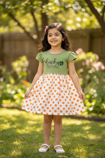 Doreme Infant Girls Lucky Polka Dot Dress Giraffe - 20537