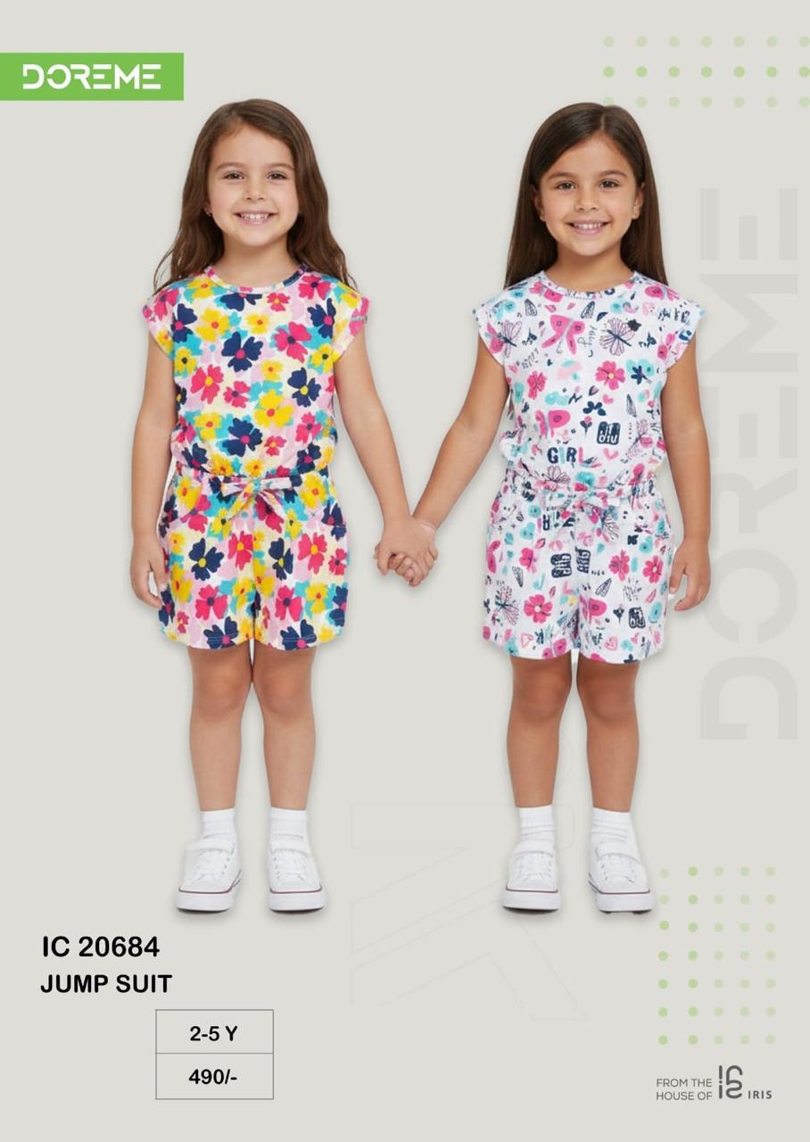 Doreme Girls Floral Print Cap Sleeve Jumpsuit