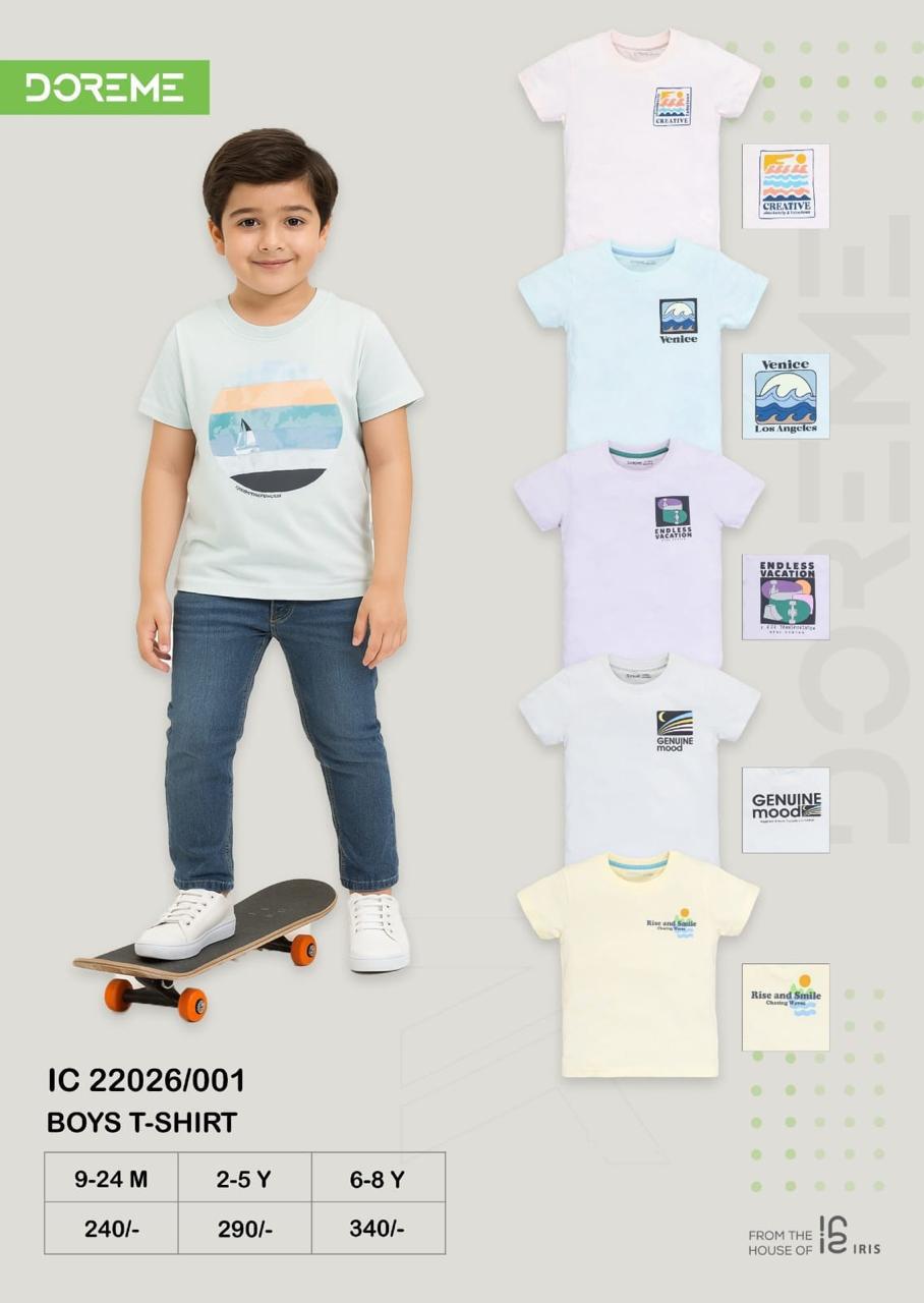 Doreme design 22026001 boys T-shirt brand catalogue sheet