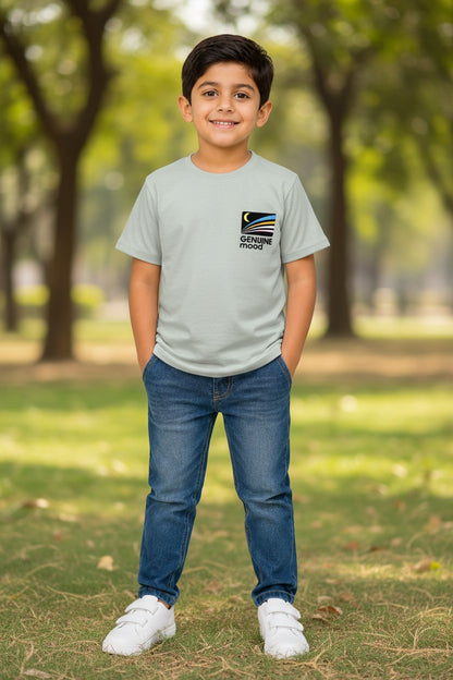 Doreme boys pastel chest print T-shirt in smoke