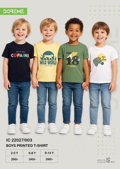 Doreme design 22027003 boys printed T-shirt brand catalogue sheet