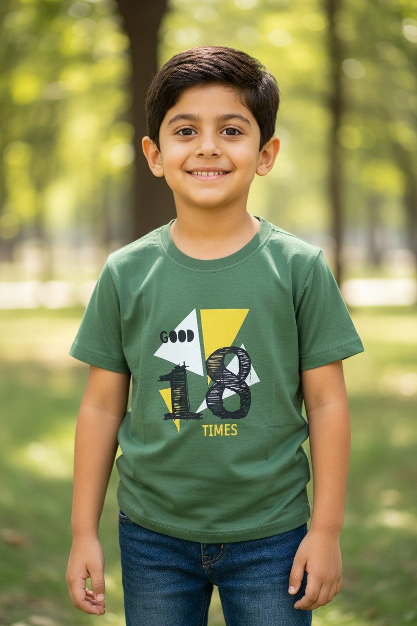 Doreme boys Wild World print T-shirt in green
