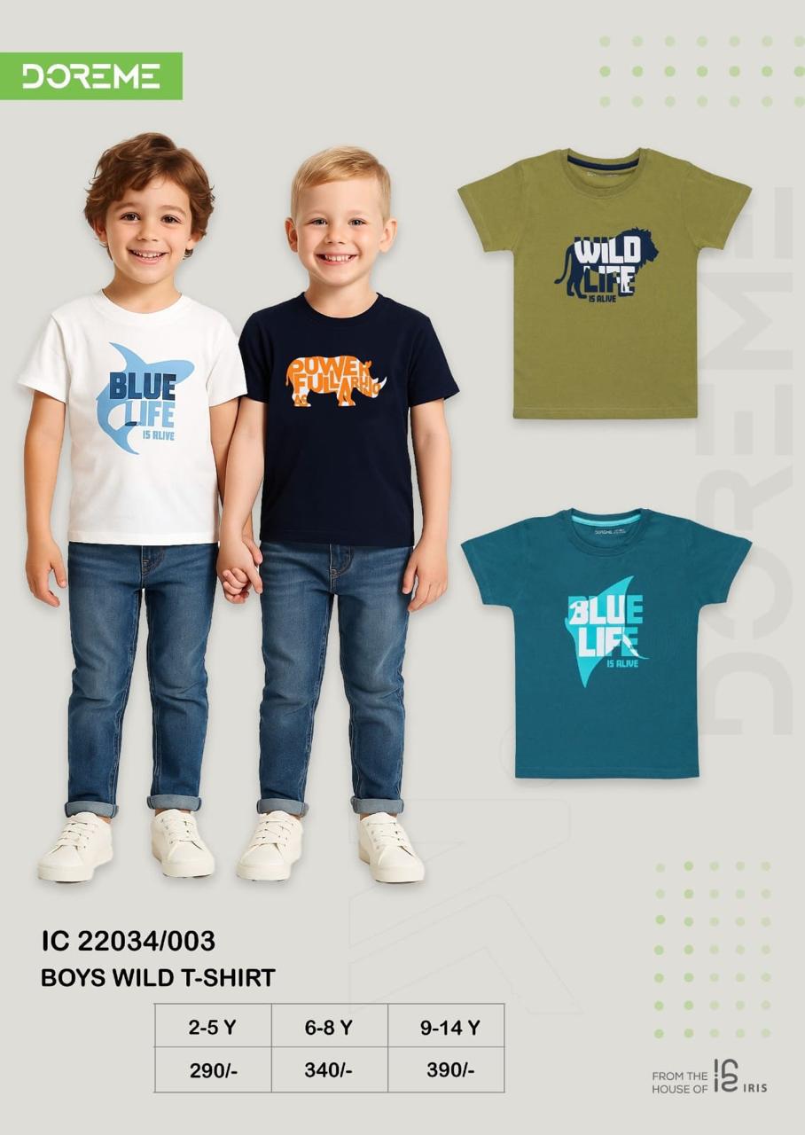 Doreme design 22034003 boys wild T-shirt brand catalogue sheet