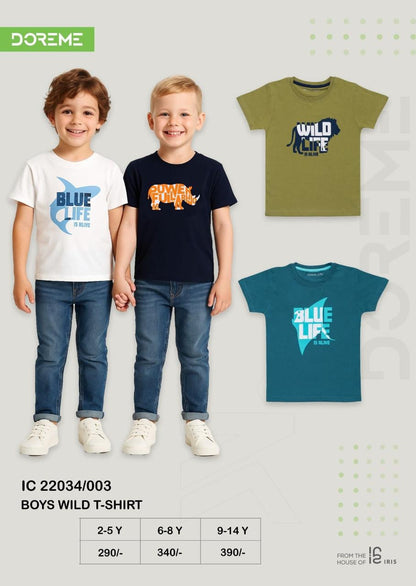 Doreme design 22034003 boys wild T-shirt brand catalogue sheet