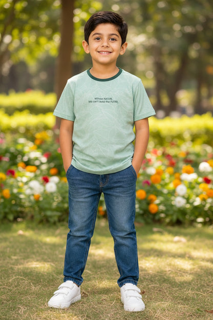 Doreme boys feather T-shirt in green