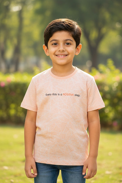 Doreme boys feather T-shirt in peach