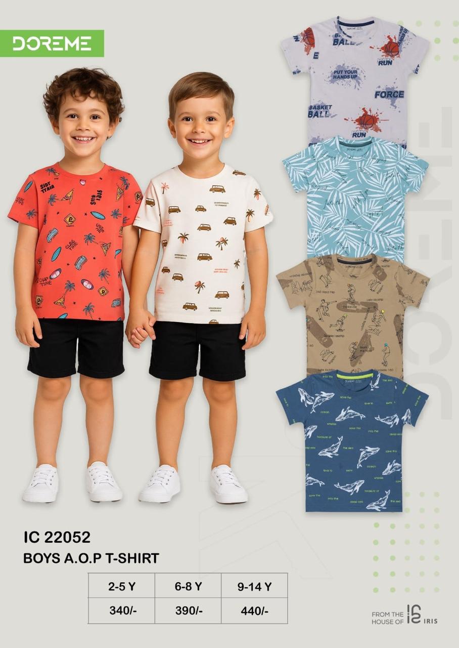 Doreme design 22052 boys all over print T-shirt brand catalogue sheet