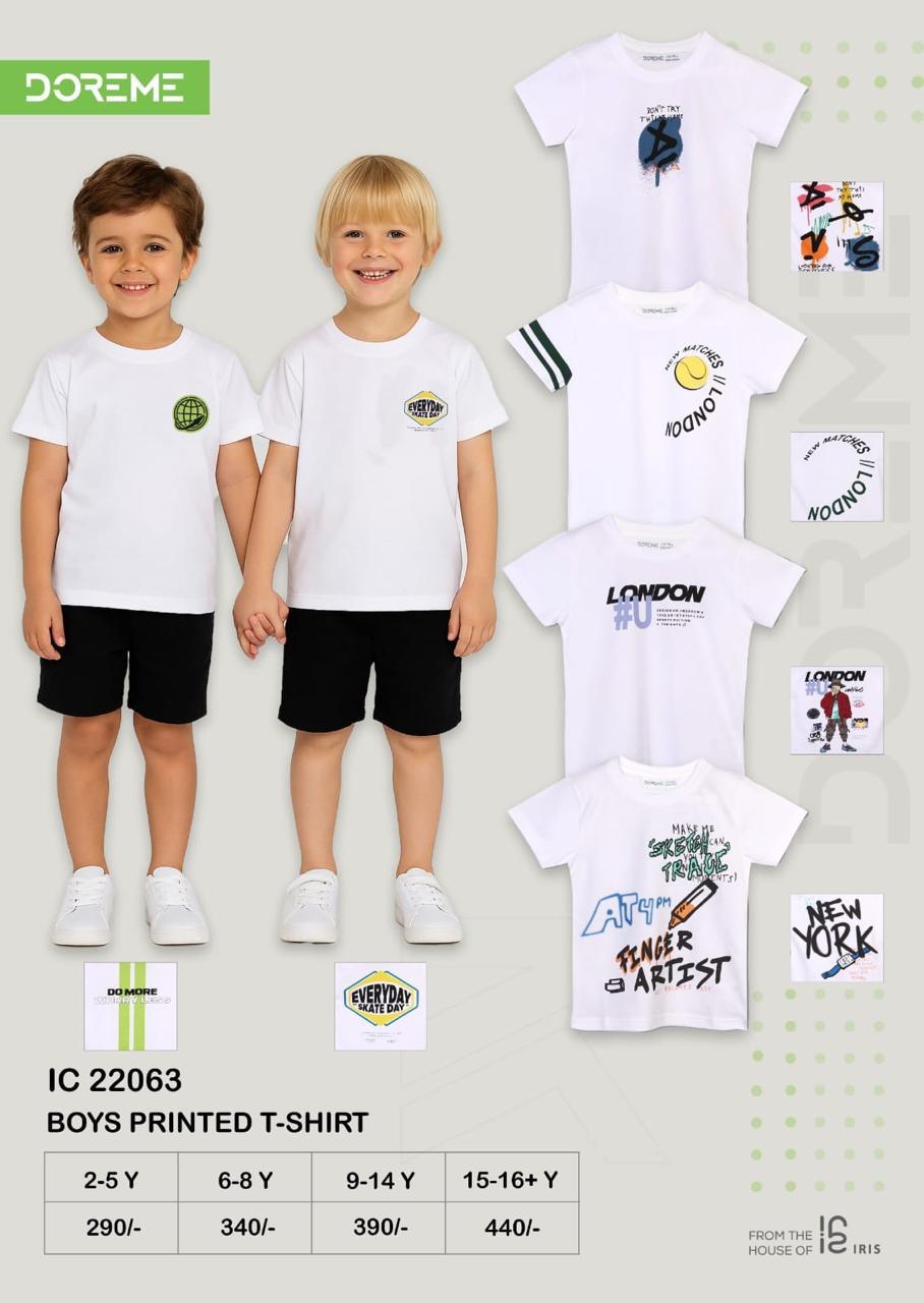 Doreme design 22063 boys printed T-shirt brand catalogue sheet