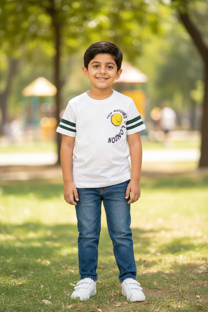 Doreme boys white T-shirt with New Matches print