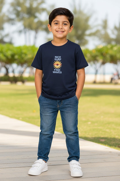 Doreme boys stretch printed T-shirt in navy