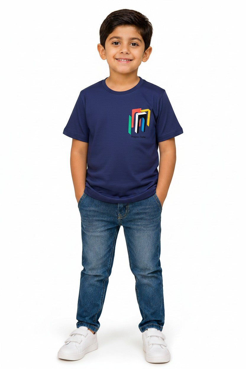 Doreme boys Supima cotton printed T-shirt in purple