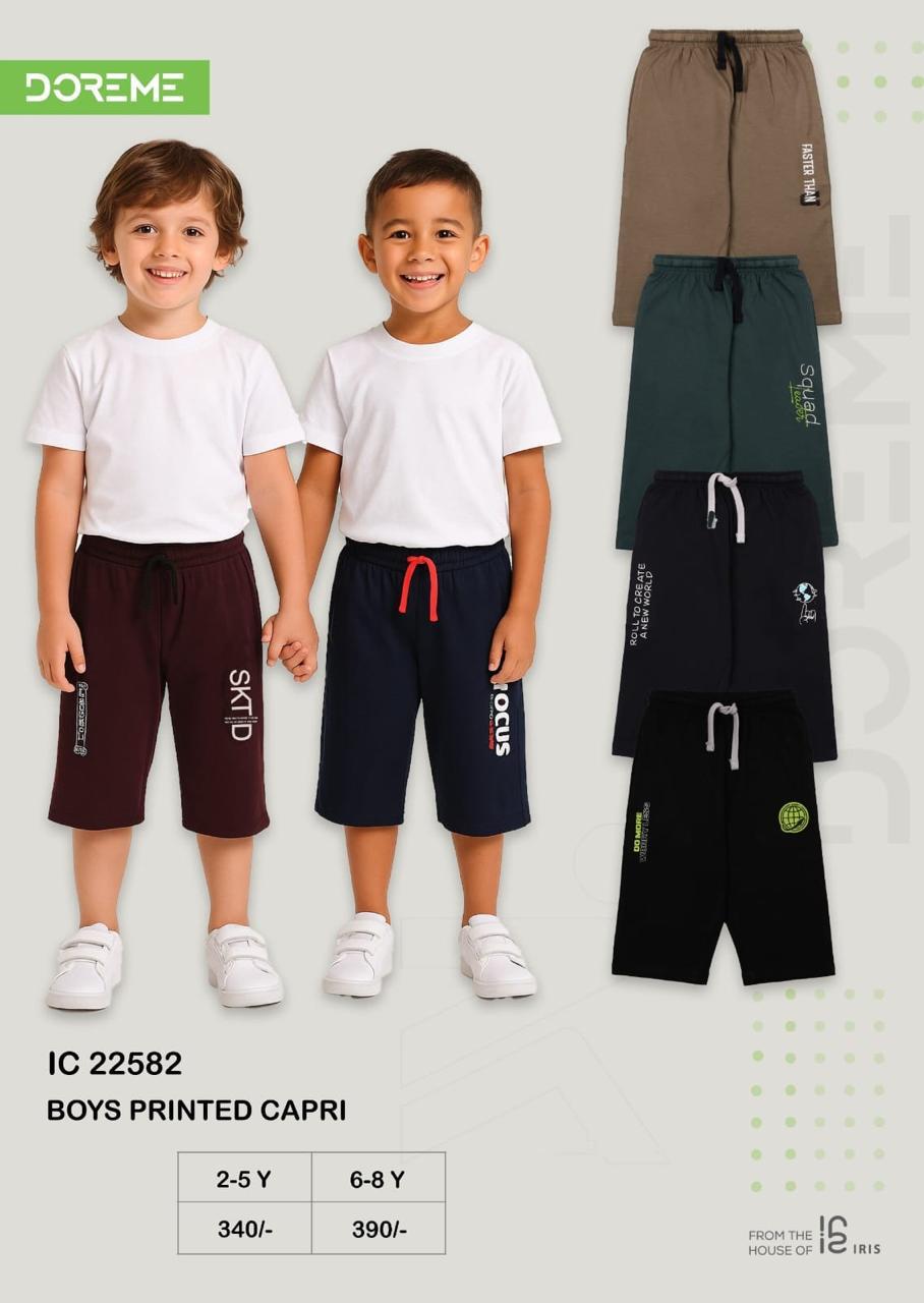 Doreme Boys Printed Capri with Side Pockets