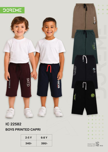 Doreme Boys Printed Capri with Side Pockets