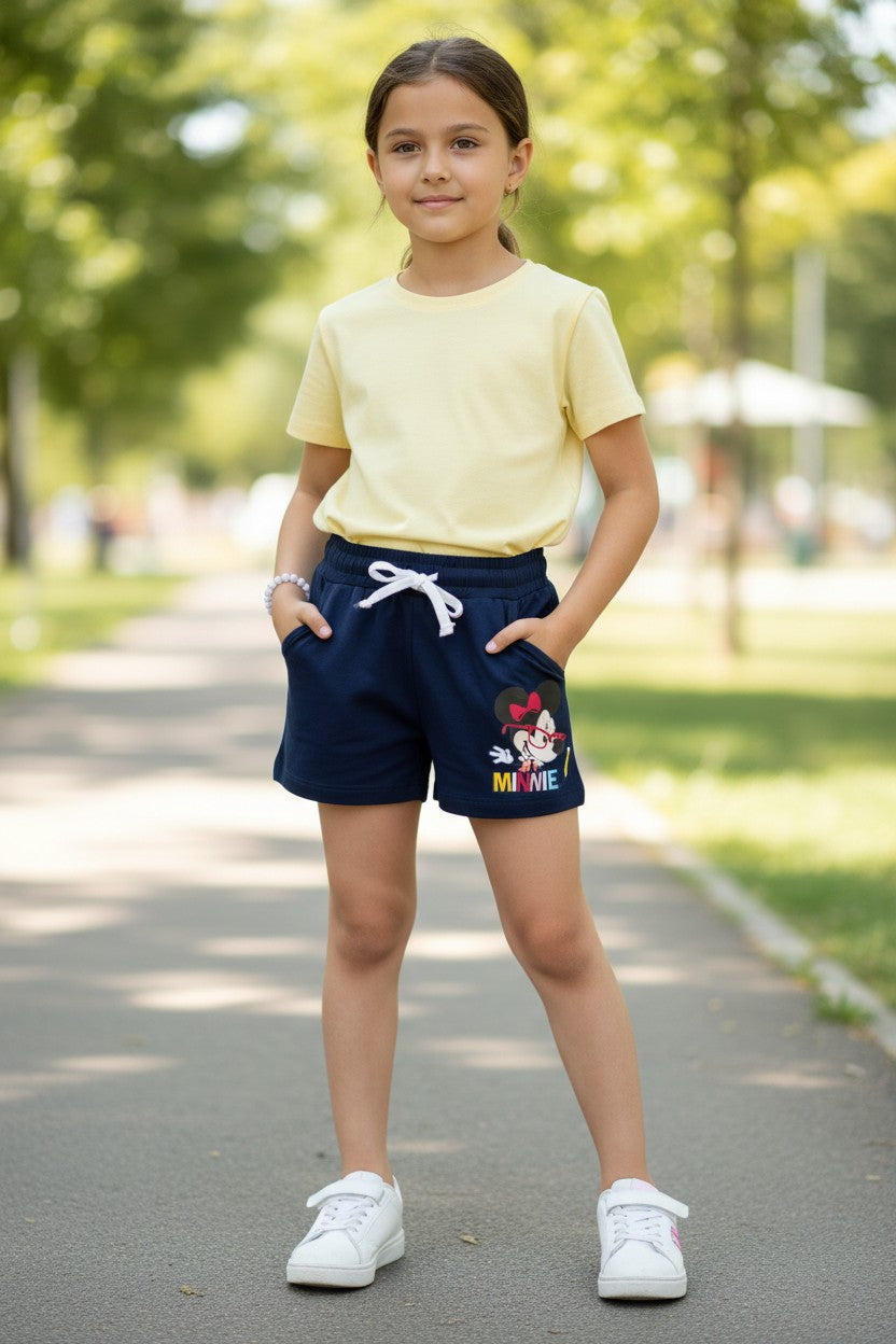 Tomato girls character patch shorts in Navy