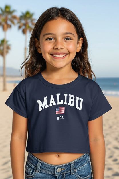 Doreme Girls Destination Print Crop T-Shirt