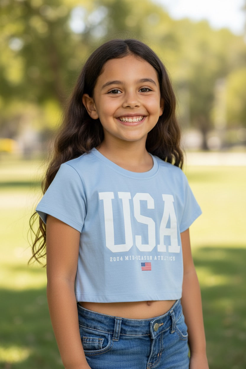 Doreme Girls City Graphic Crop T-Shirt
