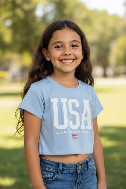 Doreme Girls City Graphic Crop T-Shirt