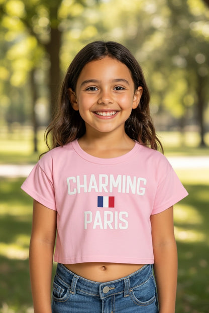 Doreme Girls City Graphic Crop T-Shirt