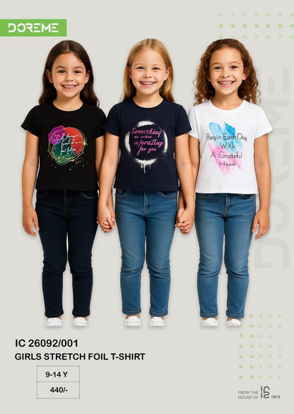 Doreme Girls Stretch Foil T-Shirt 26092001 size and colour reference