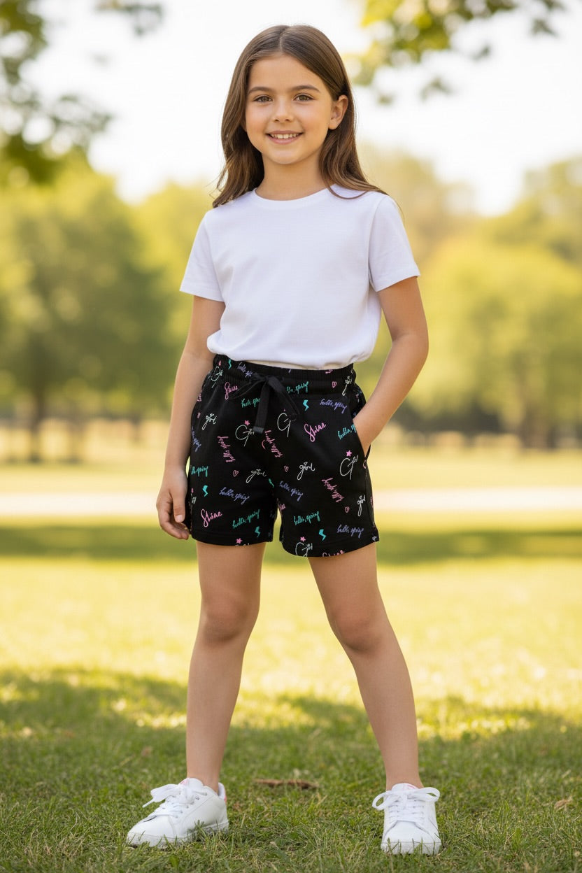 Doreme Girls All Over Print Casual Shorts