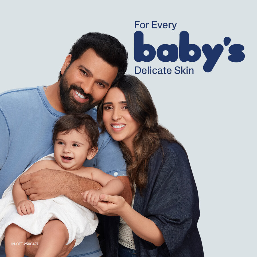 Family with a baby, Cetaphil Baby wash and shampoo for delicate skin