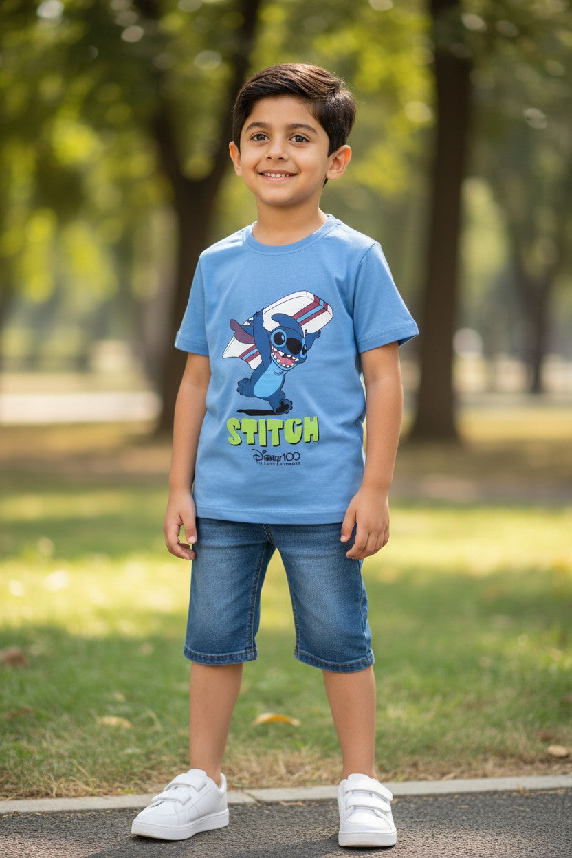 Doreme Disney boys T-shirt in blue with Stitch print
